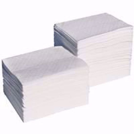 Picture of NPS  15in x 18in White Oil Only Absorbent Pads, 100/bale, PER BALE