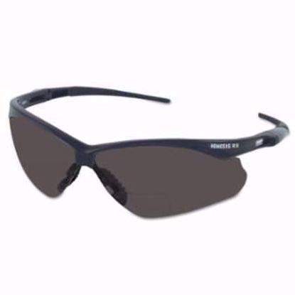 Picture of V60 Nemesis RX Safety Eyewear, CHOOSE Diopter, SMOKE Polycarb Anti-Scratch Lens, Black Frame. PER PAIR