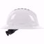 Picture of PIP  LOGO Vented, White Full Brim Hard Hat with HDPE Shell, 4-Point Textile Suspension and Wheel Ratchet Adjustment, PER EACH