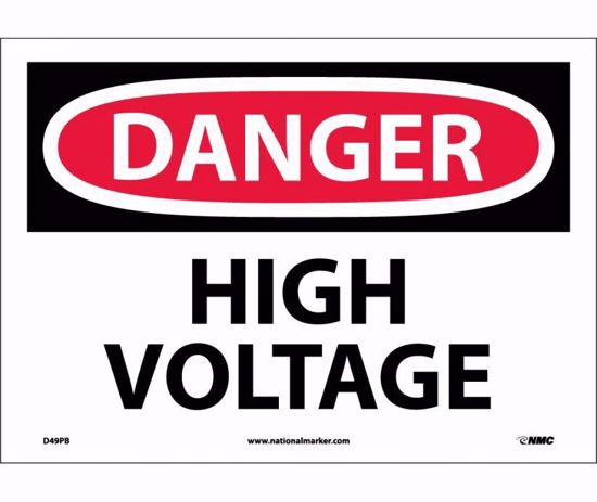 Picture of DANGER HIGH VOLTAGE Vinyl Sign, 10" X 14", PER EACH