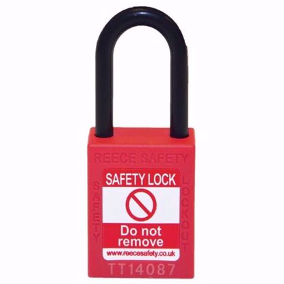 Picture of Nylon Body Safety Padlock - Nylon Shackle, NON-conductive body and shackle, keyed different, PER EACH