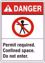 Picture of PERMIT REQUIRED. CONFINED SPACE. DO NOT ENTER. PERSON PICTO – DANGER SIGN, 10" X 14" adhesive vinyl, PER EACH