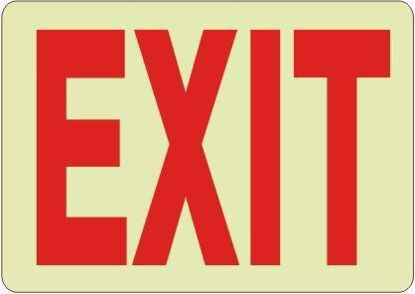 Picture of Glow EXIT sign, 7" X 10" Plastic