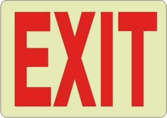 Picture of Glow EXIT sign, 7" X 10" Plastic