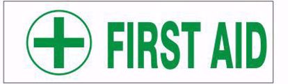 Picture of FIRST AID Adhesive vinyl label, 2.25" X 9", Per each