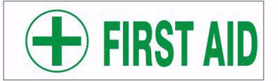 Picture of FIRST AID Adhesive vinyl label, 2.25" X 9", Per each
